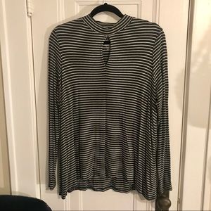 AEO Keyhole long-sleeved striped knit